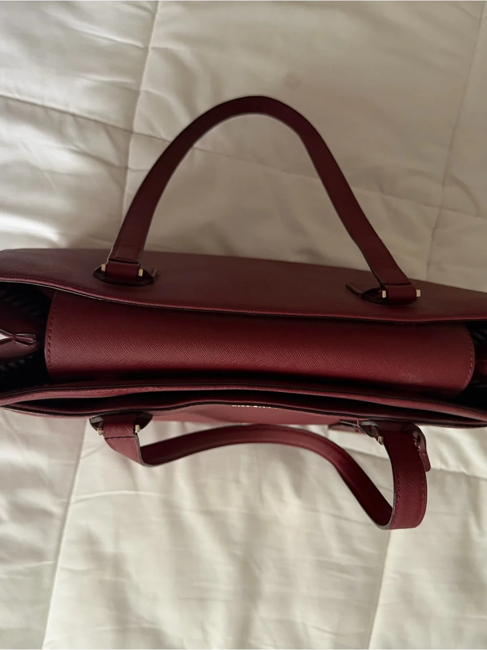 kate spade Burgundy Saffiano Leather Tote